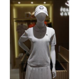 [파리게이츠]521E3SR102_WH-여성 펀칭 스트라이프 반팔 니트-(25년가을)