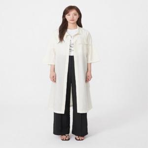 플라스틱아일랜드  (PR2WZ702) 반하이넥 롤업 롱 점퍼