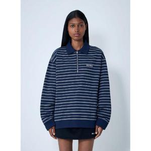 25 SS 미우미우 여성 스트라이프 집업 폴로 셔츠  miu0262092col