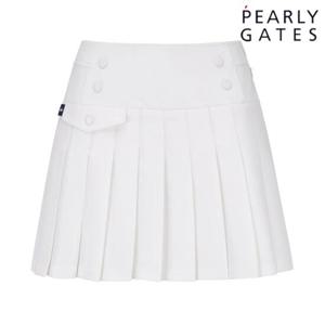 파리게이츠 (521E3PC102WH) 여성 더블 버튼 플리츠 큐롯 스커트