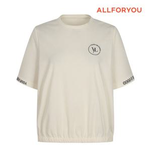 [올포유] 여성 레터링 포인트 라운드 반팔 티셔츠 ALTRN5336-102