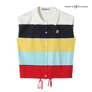 [나인식스뉴욕] 레인보우 블록 버튼 니트 베스트 (NP7VT003M0)