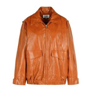 MM6 메종마르지엘라 가죽 자켓 S52AM0325 M35465188 Orange