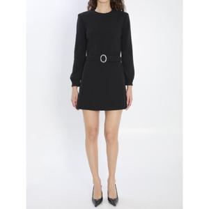 SAINT LAURENT Mini dress with neckline in sable 8196191000