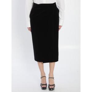SAINT LAURENT Wrap skirt in velvet 8267691000