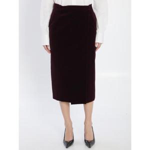 SAINT LAURENT Wrap skirt in velvet 8267696500
