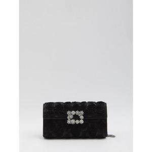 ROGER VIVIER Envelope Flap Flower Buckle clutch RBWAMFDNB999