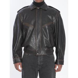 SAINT LAURENT Lambskin leather bomber jacket 8454641628