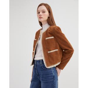 질스튜어트 뉴욕 여성 24FW 카멜 포켓 염소가죽 점퍼 WJJU4D720CM
