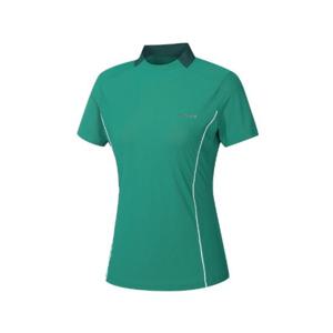 와이드앵글골프반팔티 KQJ WWM24232G8 여성 TO 핀 버티컬 라인 하이넥 티셔츠 L (Green)