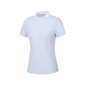 와이드앵글골프반팔티 KQJ WWM24232IC 여성 TO 핀 버티컬 라인 하이넥 티셔츠 L (ICE BLUE)