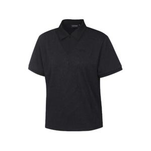 와이드앵글골프반팔티 KQJ WWM24251Z1 여성 CO 우븐 카라 집업 폴로 티셔츠 L (Black)