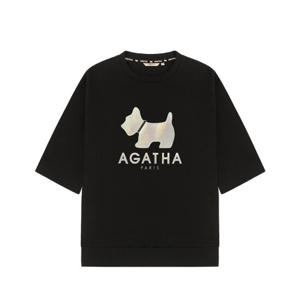 [아가타] 글리터 스코티 5부 스웻셔츠(AGT147-114_BK)