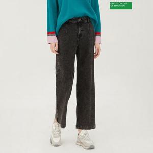 [베네통] 스노우 워싱 데님 팬츠 BADP55361_BK