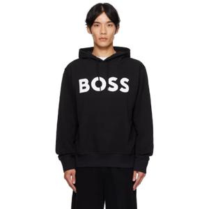 25 SS 보스 남성 블랙 루즈 핏 라지 로고 후드티 252085M202008