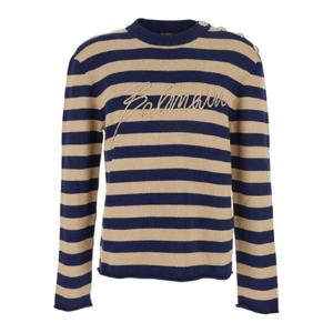 25 SS 발망 striped logo embroidered sweater FH1KD165KI82 TP441130411