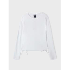 [후아유] 여성 Dyed Ribbed Shirring T-shirt WHLAF3831F