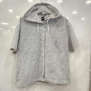 애플핑크 HC07 루즈핏 후드 체크  셔츠 JBK1U341GST