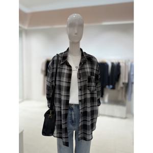 [숲]루즈핏 여름 체크 셔츠 (SB7LS3E1)