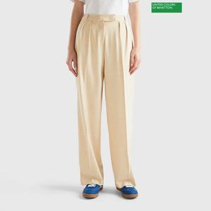 [베네통] Pintuck long wide pants 3F_4962DF03Y_7J4