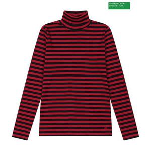 [베네통] Striped turtleneck cotton t-shirt 3F_3OA6E2225_6V3