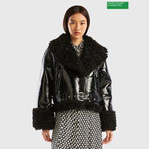 [베네통] Belted fur short mustang 3F_2HQHDN04V_100