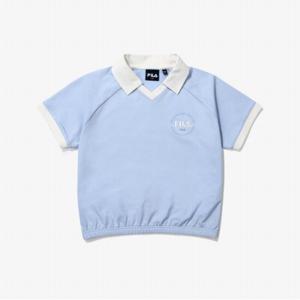 [37%OFF][휠라키즈] Girls 크롭 카라 티셔츠 (FK2TSG2301F_CUD)