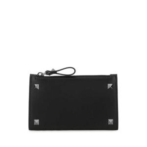 발렌티노 가라바니 남성 블랙 Rockstud 레더 동전 지갑 2Y2P0540VH3 0NO