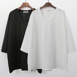 [아이우먼]빅사이즈루즈티 G458L409 베이직V넥7부티셔츠 NO