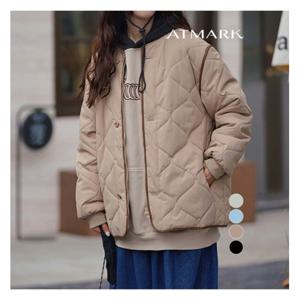 [앳마크]ATMARK (77까지)웨이빙퀼팅집업패딩_AA49PD002G