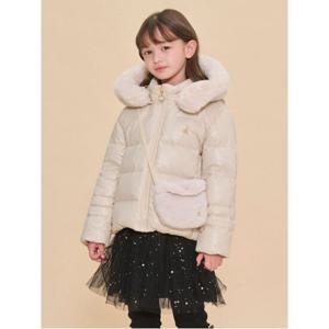 [35%OFF][빈폴키즈] 여아 프리미엄 미니가방 덕다운 하프패딩  베이지 (BI4X38G90A)