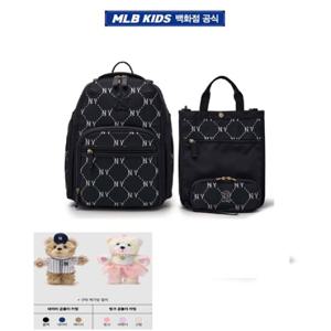 [MLB키즈PG] 자카드 모노그램 3PCS 책가방 세트 (7ABKMD35N-50BKS)