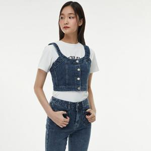[랩]스모킹 다이아 뷔스티에 데님블라우스(AQ1DB360)