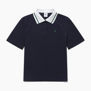 [30%OFF] 르꼬끄골프 여성 변형 절개 포인트 반팔 카라 티셔츠 (GQ122LTS39)
