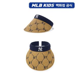 [MLB키즈PG] 다이아 모노그램 라피아 썬캡 (7ASCMD253-50NYS)