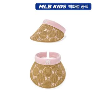 [MLB키즈PG] 다이아 모노그램 라피아 썬캡 (7ASCMD253-50PKL)