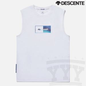 [데상트] 슬림핏 그래픽 냉감 슬리브리스 SP221EST51 WHT