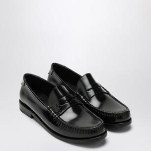 생로랑 모노그램 블랙 가죽 로퍼 670232AAA7R 1000
