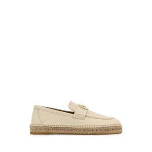 VALENTINO GARAVANI Ivory leather VLogo espadrilles 6Y2S0K00UDX 098