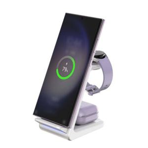 부품 (초텍) 3in1 거치대식 무선충전기 화이트 T608-F/애