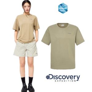 (디스커버리)2025SS 여름 DXRS7B053BGS 공용 프레시벤트 오버핏 워싱 스몰로고 반팔티셔츠