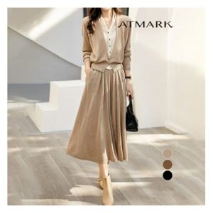 [앳마크]ATMARK 브이넥더블레이어가디건+스커트SET_AA51SE003G