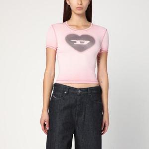 DIESEL T Ele T shirt in powder pink stretch cotton A128360SQADRDIESE-35U