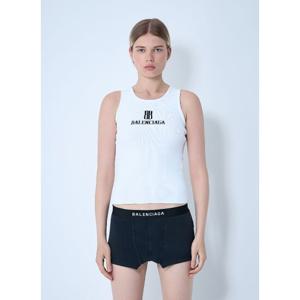 발렌시아가 리브드 로고 모티프 탱크 탑 835500 T5231 9040