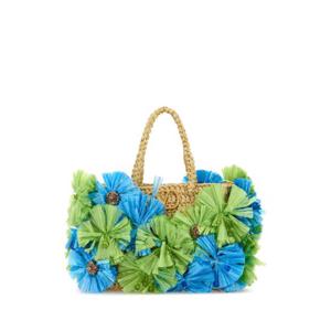 VALENTINO GARAVANI Embellished raffia VLogo Signature handbag 6W2B0R23GCZ QYU