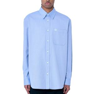 25 FW 구찌 GG 로고 자수 포켓 코튼 옥스포드 셔츠 라이트블루 814715 Z7AG8 4910