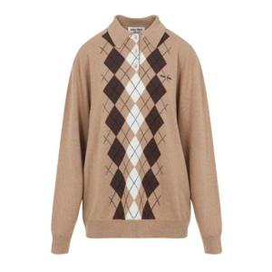 여성 Miu Miu 긴팔 니트 폴로셔츠 F0040CAMMELLO