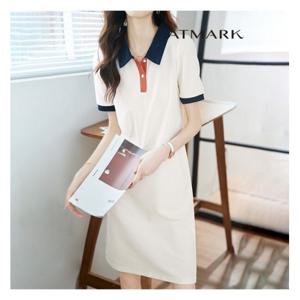 [앳마크]ATMARK 배색하프버튼넥원피스_AA53OP053G