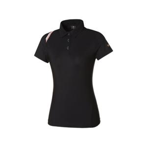 [와이드앵글]WWM22218Z1 여성 WL 등판 펀칭 반팔 폴로 티셔츠(Black)