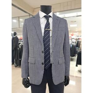 바쏘옴므 세이브존05 블루잔체크울혼방스판슬림핏자켓 WSY1JS17ABU2